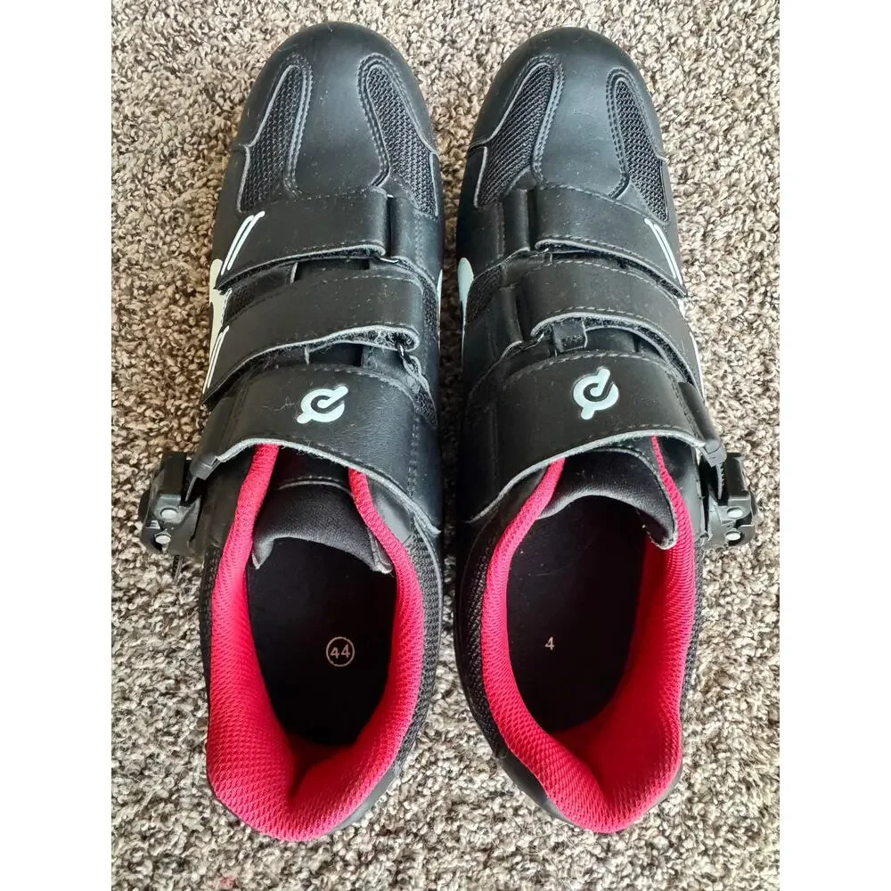 Peloton Cycling Shoes Size 44 Black Pink Hook Loop Indoor Bike Road Cycling